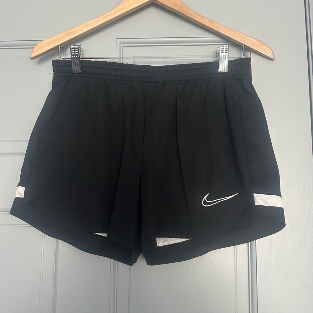 Nike Women's Black and White Athletic Shorts